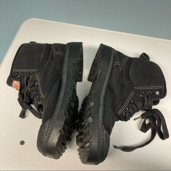DIESEL Sz 38 Vintage  Combat Canvass Top and Rubber Sole Lace Up Booties - Picture 4 of 11